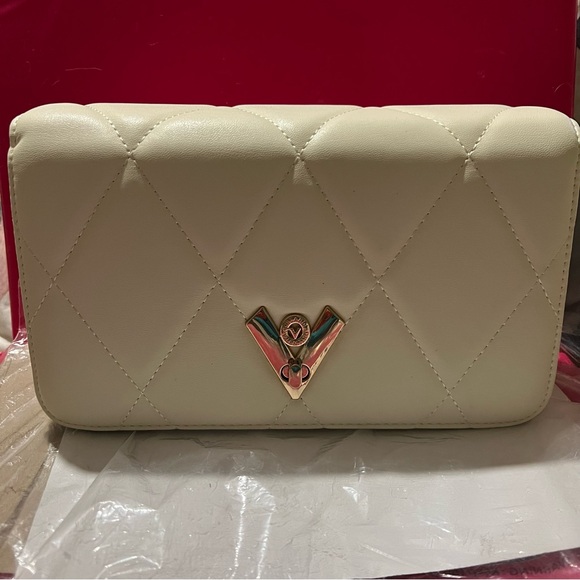 Valentino Orlandi Handbags - Valentino Orlandi White Quilted Vegan Leather Bag Gold  Hardware NWT MSRP $279